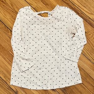 Old Navy White Top with Black Polka Dots